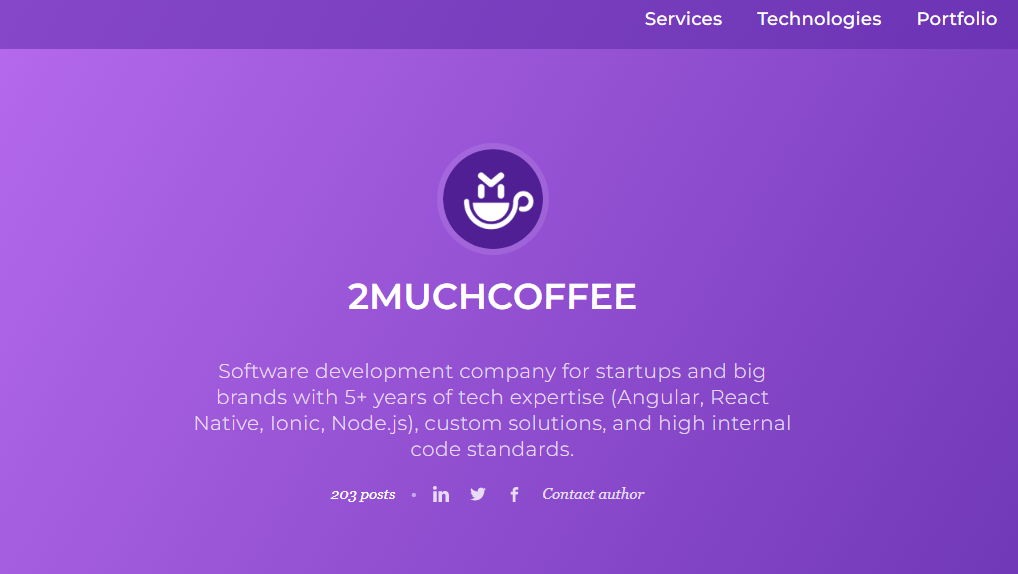 2muchcoffee AngularJS development companies